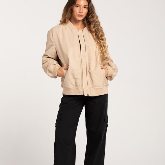 FULL TILT Womens Tan Bomber Jacket/NWT/S - Picture 4 of 16